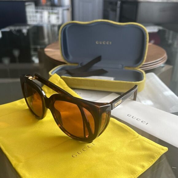 Gucci Fashion Sunglasses in Havana Brown, NWT, Full Inclusion - Picture 3 of 15